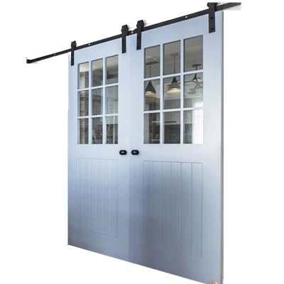 China Sliding zipper door design double sliding barn door hardware barn door in Qatar for sale