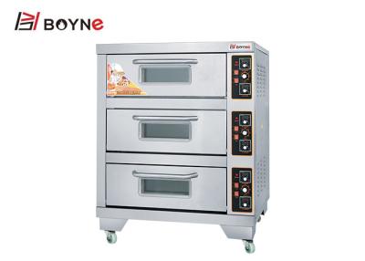 China Stainless Steel Three Deck Electric Bread Bakery Oven for sale