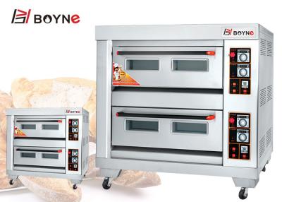 China Handelsgas-Plattform Oven Stainless Steel Double Deck vier Behälter panieren backenden Ofen zu verkaufen