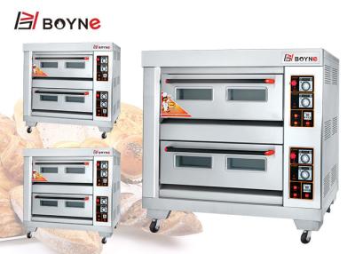 China Three deck Six Trays Gas Oven Bakery Pizza Oven With Stone For Restaurant for sale