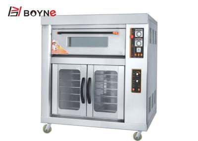 China Industrieel Roestvrij staal Één Laag Twee Dienbladengas Oven With Proofer Te koop