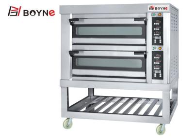 China Double Layer Four Trays Electric Oven Stainless Steel For Bakery computer touch for sale