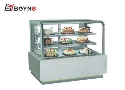 China 3 Layer Pastry Display Cabinet  90 ° Glass Cake Chiller for sale