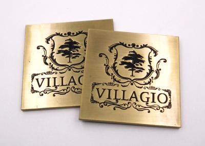 China Zinc Alloy Metal Name Plates Die Casting Engraved Carving Plated Antique Bronze for sale