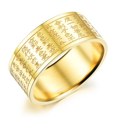 China Mens Big Engagement Couple Rings Engraved Debossed Logo Plated Golden for sale