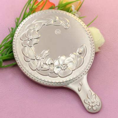 China Mini Portable Make Up Mirror / Sterling Silver Compact Mirror For Purse for sale