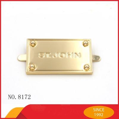 China Embossed Handbag Metal Hardware Pin Zinc Alloy For Luggage Nickle Free for sale