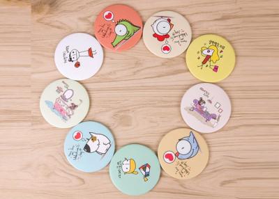 China Personalized Cartoon Engraved Pocket Mirror Handheld With Double Sides for sale