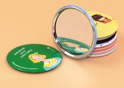 China Promotional Tin Pocket Make Up Mirror With Full Printing Logo Treatment for sale