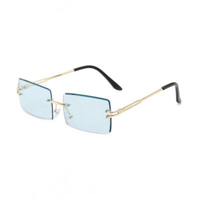 China Hot Sale Street Beat Sunglasses Fashion Sunglasses 2022 Women Shades Shades Square Rimless Sun Glasses for sale