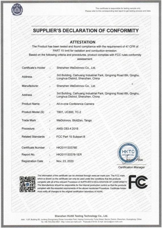 FCC - Shenzhen WeDoInnov Co., Ltd.