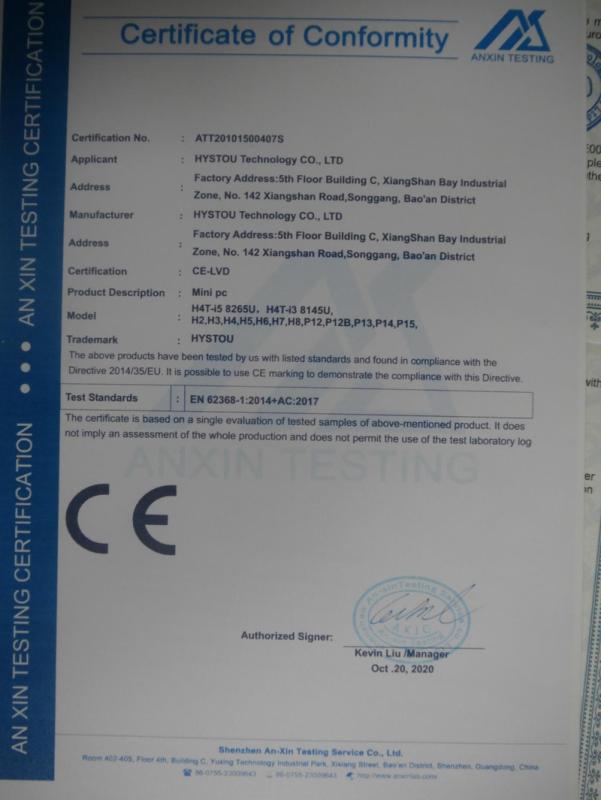 CE - Shenzhen Hystou Technology Co., Limited