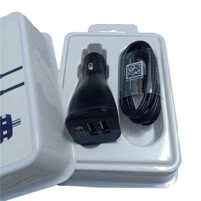 China Voltage Monitoring OEM Dual USB Car Charger Adapter Fast Charging + 1.2M Type-C USB Cable for s4 s6) packing and logo for sale