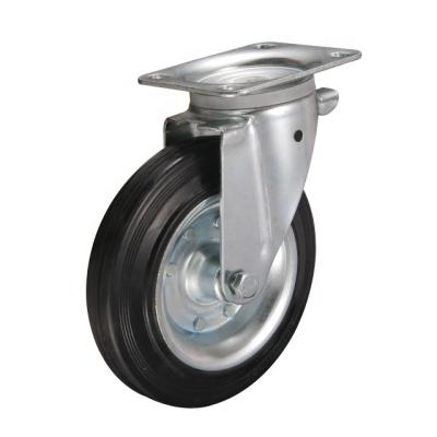 China 215 Series Wheel Rubber Casters Semi-Pneumatic Waste Bin Container with Roller Bearing Casters, Trolley Caster Wheels for sale