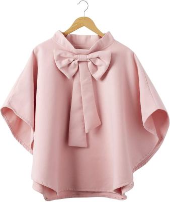 China European and American women's dobby coa tricolor large bow shawl coat shawl 2021 new and American women's fashion border for sale