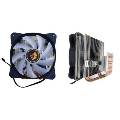 China CPU Basalt CPU Computer Case Fan Copper Pipe Cooler Radiator With RGB LED Light Horizontal PC Fan Cooler for sale