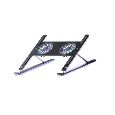 China Factory Drop Shipping Bestselling 10-17.3inch Aluminum Alloy Adjustable Laptop Stand With Led Fan Super Slim Laptop Cooling Pad for sale