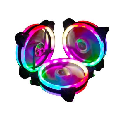 China Factory Customized Computer Case CPU Cooler Argb Fans RGB PC Cooling Fan Led Light Dual Rings 120mm for sale