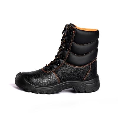 China Black Leather Cut Steel Toe Protection Anti Slip Function Action Safety Shoes Shock Proof for sale