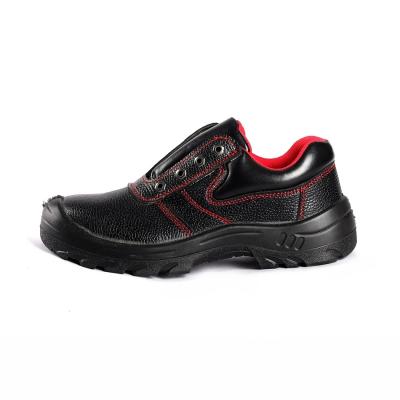 China Shengjie Red Lace up Embossed Cow Leather Puncture Slip Resistant PU Sole Man Safety Shoes for sale