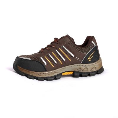 China Steel Toe Lace up Slip Oil Resistant Microfiber Leather Mesh Upper Sole Rubber Safety Shoes for sale