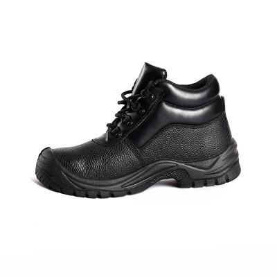 China SHENGJIE Oil Acid Resistant Non-Slip Pu Outsole Steel Toe Steel Plate Protection Men'S Black Leather Safety Shoes for sale