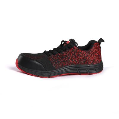 China Shengjie Red Fly Knit Footwear Puncture Resistant MD Outsole Work Boots Shock Absorption Breathable Safety Shoes for sale