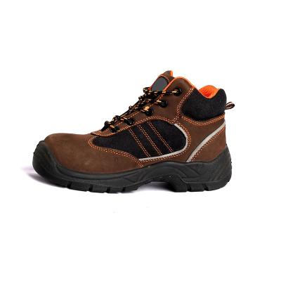 China Shengjie Dark Brown Cow Leather Oil Acid Resistant Rubber Sole Safety Boots Steel Toe Anti Puncture Safety Shoes for sale