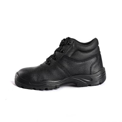 China Embossed Cow Leather PU Injection Safety Shoes for Construction Site Workers' Protection and Safety for sale