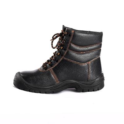 China Embossed Cow Leather Steel Toe Safety Shoes for Anti-puncture and Antistatic Work Boots for Women for sale