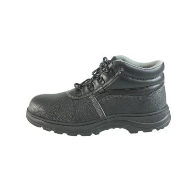 China Black Genuine Leather Waterproof Safety Boots With Steel Toe And Steel Plate For Outdoor Work Shoes for sale