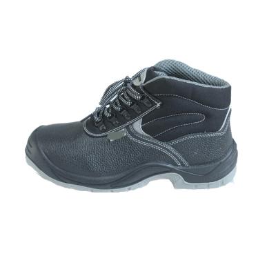 China Standard Steel Toe And Steel Plate Embossed Cow Leather With Comfortable EVA Insole Safety Shoes for sale