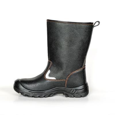 China Shengjie OEM Professional Leather Steel Toecap High Heel Shock Absorption Embossed Unisex Factory Standard Safety Shoes for sale