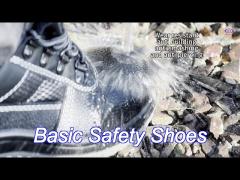 embossed cow leather black lace up closure pu sole ultimate protection light safety shoes