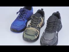 Kevlar Midsole Fly Knit Safety Shoes with Lace-up Closure and Anti-Slip Function