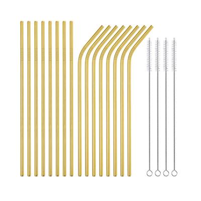 China Logo Bent Reusable Drinking Straws Custom Wholesale Viable 8.5 10.5 Inch 18/8 Stainless Steel Straw for sale