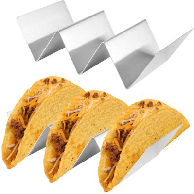 China Sustainable Wholesale Food Grade and Stainless Steel Grill Oven Safe Taco Rack Holds 3 Tacos Each Rack for sale