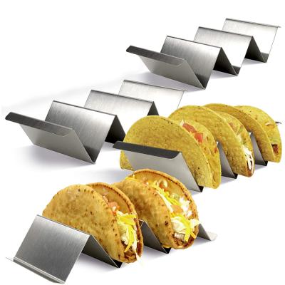 China Sustainable 4 Piece Taco Set Taco Stand Up Rack Stainless Steel Taco Holder for sale