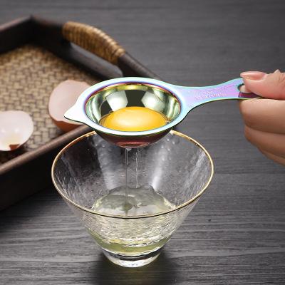 China Restaurant Serving Egg Sieve Kitchen Instrument Cooking Baker Tool Stainless Steel Egg Separator for sale