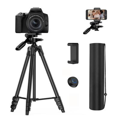 China PORTABLE Lightweight Camera Tripod with Remote Control and Carry Bag and Phone Holder for Live Streaming Photography Travel Video Support for sale