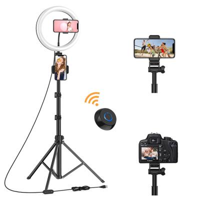 China Photograph 10 inch led circle selfie ring light tik tok stand visual studio lights for Vlog Youtube makeup photographic lighting ringlight for sale