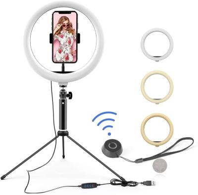 China Tiktok Photography Desktop 10 Inch Ring Light Stand Selfie Ring Light with Tripod Stand USB Circle Lamp LED Studio Visual Lights for Blogger for sale