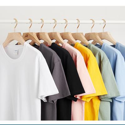 China QUICK DRY Ready to ship custom t-shirt printing 260 gsm cotton short sleeve empty loose plain cotton t-shirt for sale