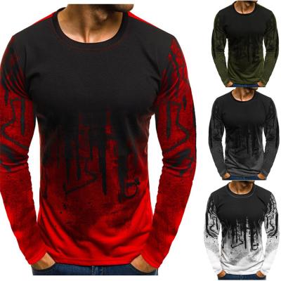 China Nice Quality QUICK DRY Long Sleeve Round Neck Full Sleeve Digital Printing Custom T-shirt Men's T-Shirts for sale