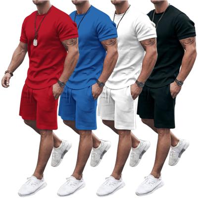 China Hot Selling Summer Solid Color Mens Short Sets Stylish Custom Jogging Empty Sport Breathable Shaping Casual Tracksuit Men Clothing Sets for sale