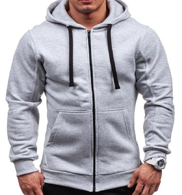 China Anti-pilling 2021 high quality long sleeve zipper sports wear pure color hoody hoodies with pockets men's gym sweatshirts for sale