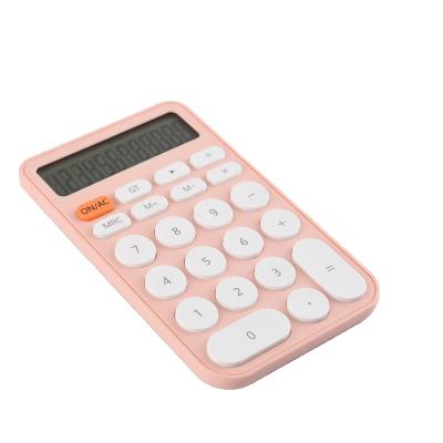 China Promotional High Quality Big Lock Gift Display Calculator 12 Digit Multicolor Desktop Student Financial Calculator for sale