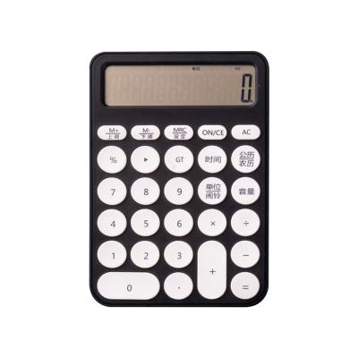 China Universal Purpose Office Gift Desktop Calculator 12 Digit Calculator Electronic Dual Power Talking Colorful Round Button for sale