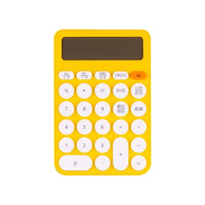 China 12 Digit Calculator 12 Digits Desktop Maintenance Gift Multi Purpose Calculator Dual Power Colorful Round Button for sale