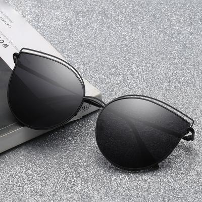 China 2019 Unisex Colorful Double Bridge Sunglasses Rim Polarized Cat Eye Sunglasses With Logo Customized for sale